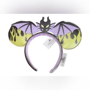 Themed Maleficent-Inspired Headband with Purple Dragon and Green Flames